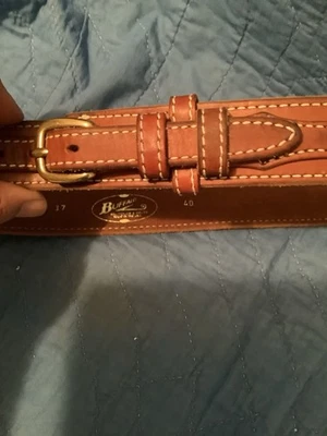 男式西部风格牛仔皮带皮革棕色带缝线 40 水牛品牌 — 第 1/4 张图片