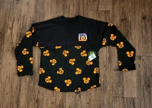 Disney World Glow in the dark Halloween Mickey Pumpkins Spirit Jersey Black Yout - Picture 1 of 8