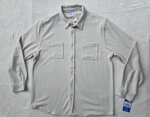 Hurley Sweater Shirt Mens 2XL Button Up Twill Long Sleeve Pockets New - Picture 1 of 13
