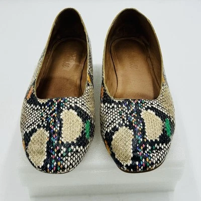 Женская плоская змеиная кожа с тиснением Madewell The Cory D-Orsay размер 6 без шнуровки - Изображение 1 из 4