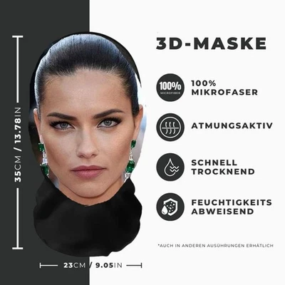 Realistische  3D-Druck Vollgesichtsmaske – Atmungsaktiv, Witz - Bild 1 von 3