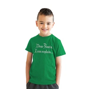 Youth Dear Santa T Shirt I Can Explain Shirt Funny Christmas Tee for Kids - Picture 1 of 7