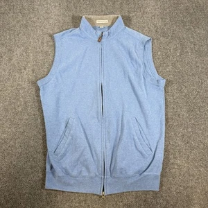 Peter Millar Sweater Vest Mens Medium Blue Full Zip Sleeveless Golf - Picture 1 of 9