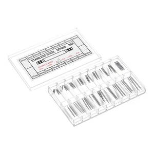 Juego de pasadores de enlace de correa de reloj 72 piezas pasadores de barra de resorte de 1,4 mm de diámetro 8-25 mm 4 piezas cada tamaño - Imagen 1 de 6