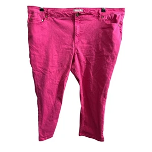 Woman Within Women's Plus Size Hot Pink Stretch Denim Jeans Size 22W Petite - Picture 1 of 4