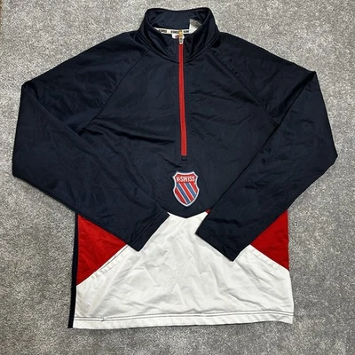 Vintage K-Swiss Men’s Pullover 1/2 Zip Medium Colorblock Y2K Grunge  - Image 1 of 4