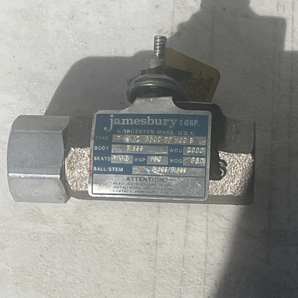 Jamesbury Ball Valves 3/4" AZ 3600 TT MOD B, 316SS, WOG 2000 / 750 - Image 1 of 4