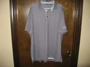 Herren Footjoy grau Golf grün & Flagge Allover Muster Polo Golf Shirt Größe XL - Bild 1 von 3