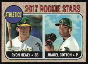 2017 Topps Heritage Ryon Healy & Jharel Cotton #199 RC Refractor /568 Athletics - Picture 1 of 2