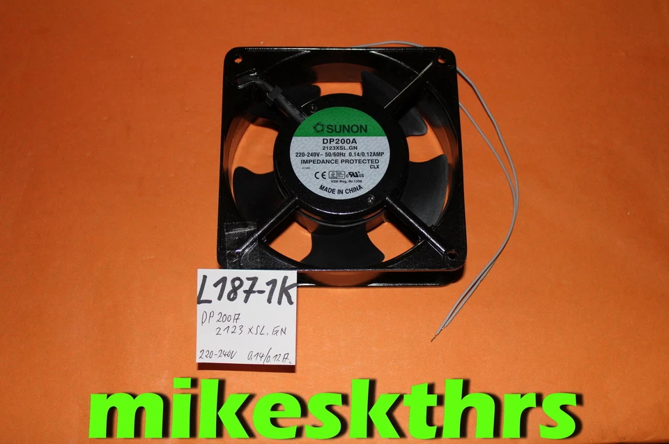 SUNON Axiallüfter 120x120x38 Lüfter 230V - 22/21W ..L 187-1K .....mit Anschlusskabel