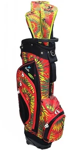 Birdie Babe Unisex Rasta Tie Dye Men or Womens Hybrid Golf Bag w/ headcovers - Picture 1 of 4