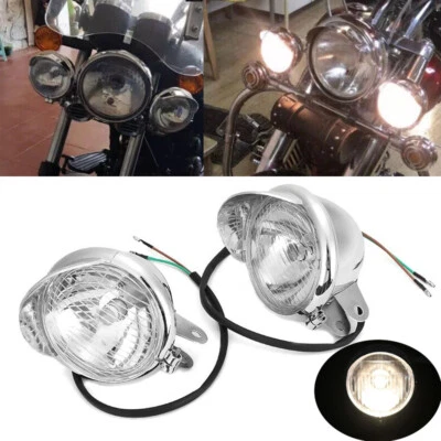 2x Universal Fog Spot Passing Light For Honda VTX 1300 1800 TYPE C R S N F T RET Foto 1 de 4