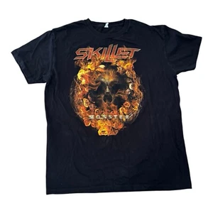 🔥 Skillet Band T-Shirt XL schwarz Totenkopf Flammen Christian Rock Metal Konzert Shirt - Bild 1 von 6