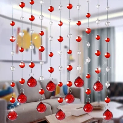 Cortina de puerta arqueada con cuentas de cristal de 25 cuerdas telón de fondo de boda Foto 1 de 4