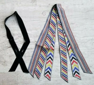 Vintage 1950s 100% PURE SILK TRI-TIE Made in JAPAN + Velvet Tie - Image 1 of 4