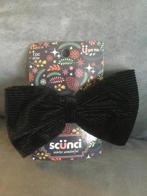 SCUNCI 1 PIEZA MOÑO PELO NEGRO (PAJARITA) #54317-P - NUEVO EN PAQUETE Foto 1 de 2