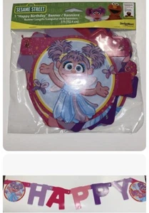 HAPPY BIRTHDAY Abbycadabby 1st Birthday Party Sesame Street Decoration New - Picture 1 of 2
