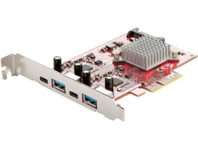 4-Port USB PCIe Card, 10Gbps USB PCI Express Expansion Card w/ 2 Controllers, 2x - Image 1 of 4