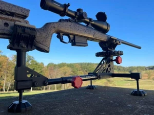 SCHWERLAST Stahl beidhändig Gewehr Flinte Auflage Halter Schießstand Gewehrständer - Bild 1 von 5