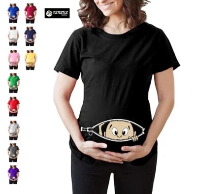 Jersey Vêtements de Maternité Manche Courte T-Shirt Porter MWTS007B - Photo 1/4