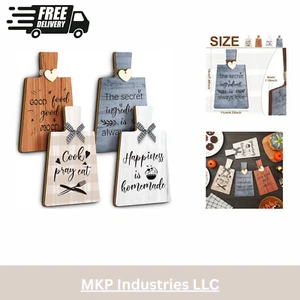 4 Pcs Kitchen Cutting Board Wall Decor Sign 4 x 7 Farmhouse Wooden Kitchen Wa... - Picture 1 of 6