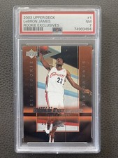 2003-04 Upper Deck Lebron James UD Rookie Exclusives RC #1 PSA 7 Cavaliers