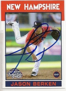 Jason Berken 2016 New Hampshire Fisher Cats Signed Card