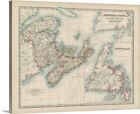 Johnston's Map of Canada Canvas Wall Art Print, Map Home Decor
