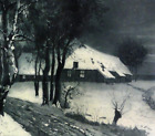 Hermann THIELE (1867-1956) 2XL-color.Rycina ~ 1910: - ZIMOWA NOC -