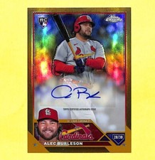 2023 Topps Update Chrome Alec Burleson 33/50 Auto Gold Refractor Rookie Card