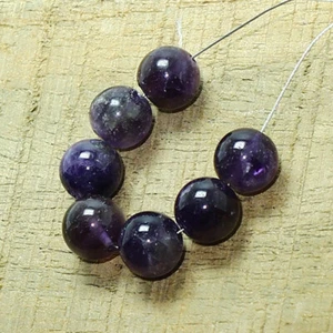 Amethyst Smooth Round Beads Briolette Natural Loose Gemstone Making Jewelry - Picture 1 of 3