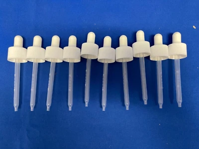 100-PACK Plastic Dropper White Top 2OZ /60ML (24-410 Neck Size)  New - Image 1 of 2
