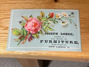 Tarjeta comercial Joseph Lodge - Muebles - Nueva Lisboa, Ohio P322 - Imagen 1 de 2
