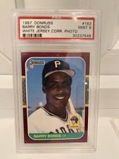 Barry Bonds Donruss #163 Rookie Card PSA 9 MINT 1987