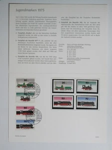 Berlin 488-491 Ministerkarte Typ IV 1975 Din A 5 Jugend, Lokomotiven - Picture 1 of 1