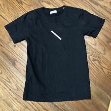 SATURDAYS NEW YORK CITY Black T-Shirt SMALL Slash Stripe
