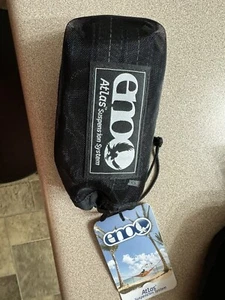 Eno Atlas Suspension System - Hammock Straps, Black w/ Blue Accent Stitching