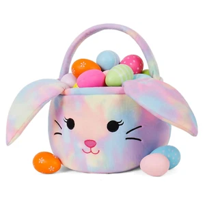 Easter Bunny Baskets, Cute Eggs Hunting Easter Bags Buckets Festival Gifts for K - Picture 1 of 12