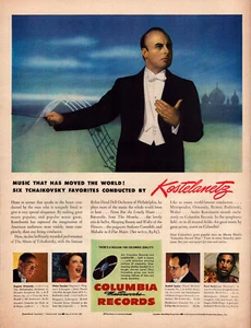 Columbia Records Tchaikovsky conducted by Kostelanetz Vintage Print Ad 1946 - Picture 1 of 4