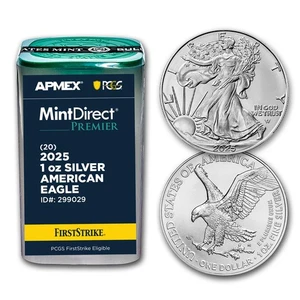 2025 1 oz Silver Eagles (20-Coin MD Premier + PCGS FS® Tube) - Picture 1 of 3