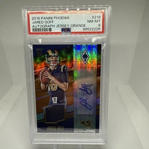 Jared Goff 2016 Panini Phoenix Rookie Auto Patch Orange Jersey #13/25 PSA - Picture 1 of 13