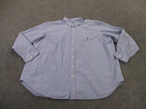 Ralph Lauren Shirt Mens 3XB Blue Plaid Classic Polo Pony Business Preppy Casual - Picture 1 of 9