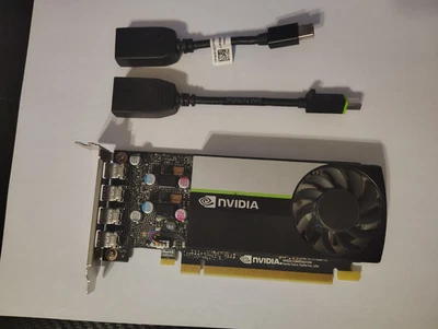 Nvidia Quadro T600 4GB GDDR6 Graphics Video Card HP M16992-001 with 2 adapters - Image 1 of 4