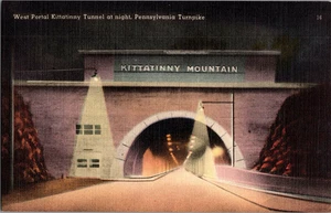 Postkarte Westportal Kittatinny Tunnel Pennsylvania Turnpike Leinen unbesendet - Bild 1 von 2