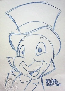CRICKET Signed FRANCESCO BARBIERI Hand Inked Convention Art 8.5" x 6" Page - Picture 1 of 2