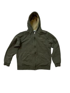 Columbia Men's Full Zip Green Hoodie Pullover Drawstring Pockets Heavy Medium - Picture 1 of 13