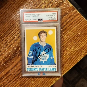 Tarjeta de novato Darryl Sittler 1970-71 #218 auténtica con certificado automático 10 PSA/DNA - Imagen 1 de 5
