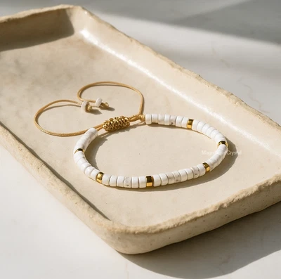 Pulsera Howlite Energía Positiva Prosperidad Fortuna Joyería Mujeres Hombres Reiki Regalo Foto 1 de 4