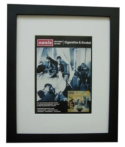 OASIS+Cigarettes & Alcohol+POSTER+AD+RARE ORIGINAL 1994+FRAMED+FAST WORLD SHIP - Imagen 1 de 8