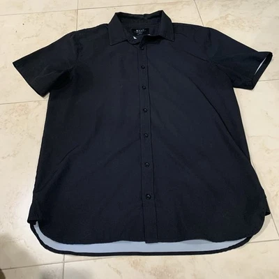 BYLT Riviera Shirt Mens L Solid Black Performance Short Sleeve Casual - Image 1 of 4